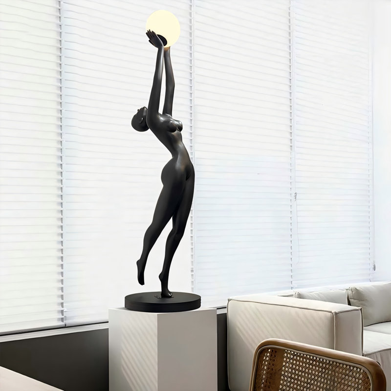 Sculpture 31,5 "en forme de simple humain - article de décoration artistique noir