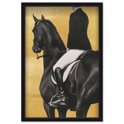 Oliver Gal Taming the Rhythm Gold II Horse - Leaf Framed Shadowbox Art