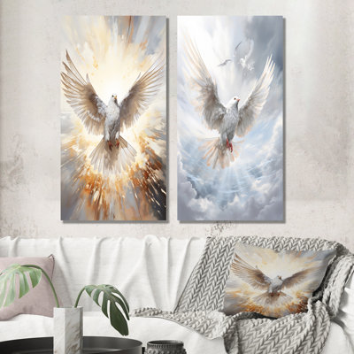«Christianity Dove Descent From Paradise» - ensemble d'art mural en métal Christianity