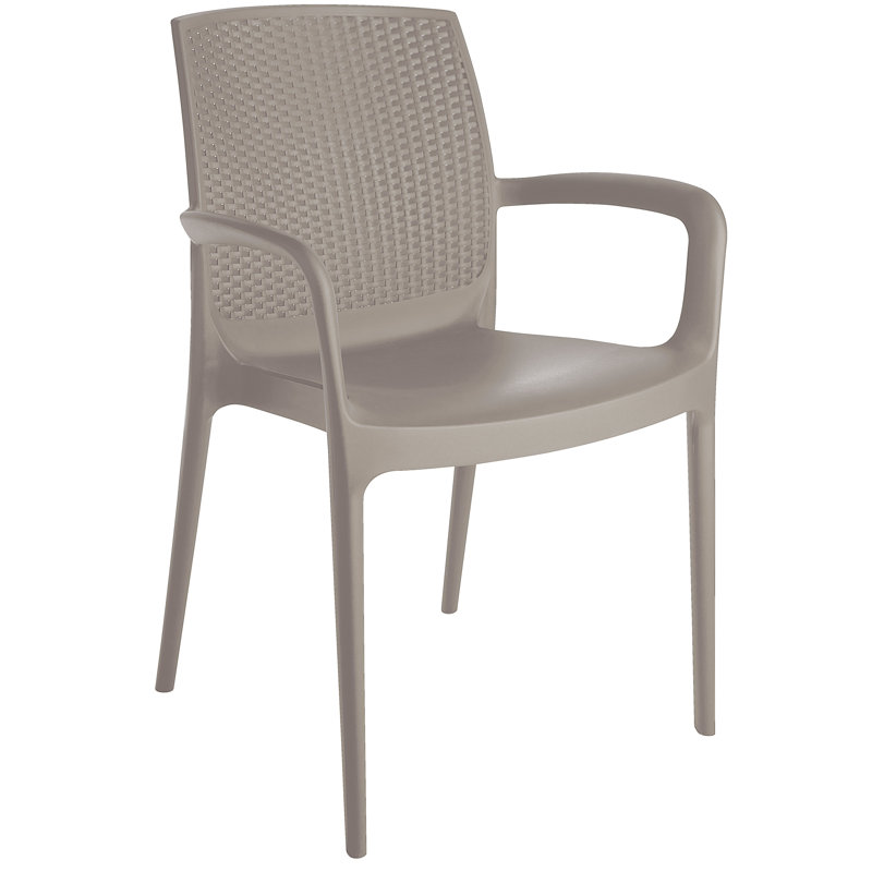 Fauteuil de patio empilable Kymberley, Beige