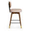 Tabouret de comptoir pivotant de 26 po avec siège en similicuir et pieds en bois-132019221
