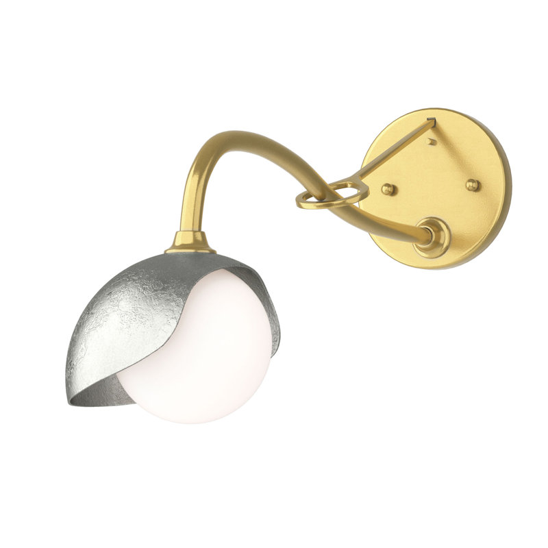 Brooklyn 1 - Light Hardwired Armed Sconce, Modern Brass, Sterling