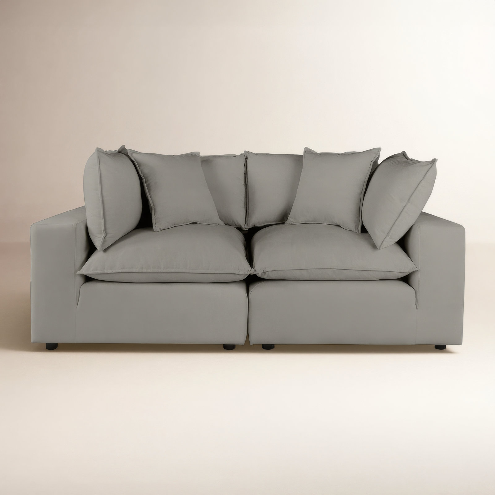 Ellaria 80" Modular Loveseat, Slate Polyester Blend
