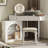 Corner Makeup Vanity Desk With Adjustable Folding Mirror, 3-color Led Lighting, Adequate Storage And Stool