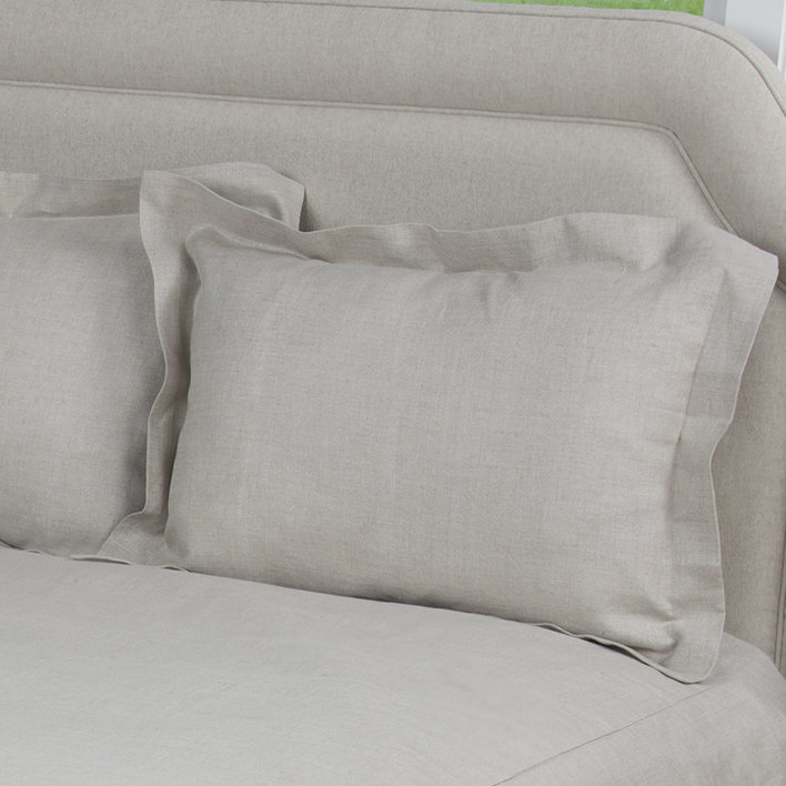 Stone Cotton Embroidered Standard Pillow Sham