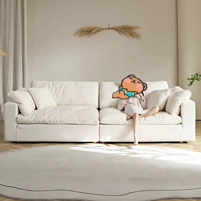 Simple straight row living room sofa