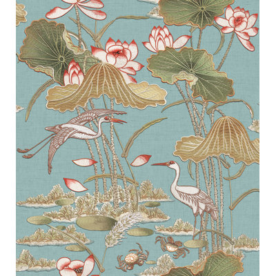 Lotus Pond Tapestry Wallpaper