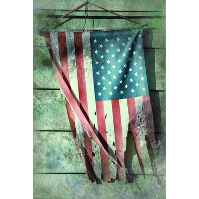Photo usée, drapeau des États-Unis, impression sur toile tendue