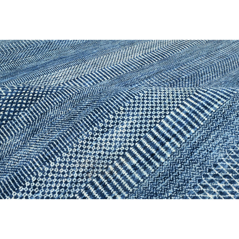 Wool Area Rug in Blue, Rectangle 12' x 16'7"