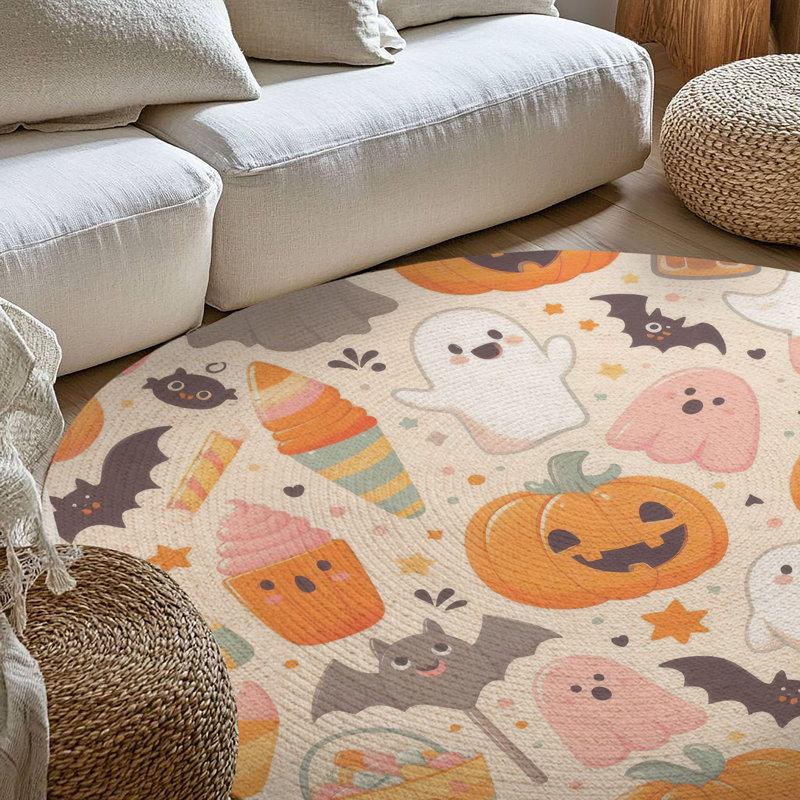 Tapis Pastel Ghoulish Charm, Rond 5 pi