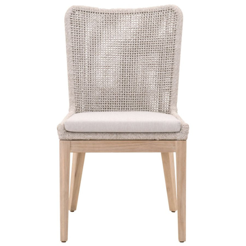 Wood Premium All-Weather Wicker Outdoor Dining Side Chair with Cushion