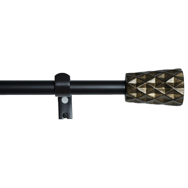 Ensemble de tringle à rideaux Yvettia, H 1 po x L 120 po x P 1 po, Doré et bronze