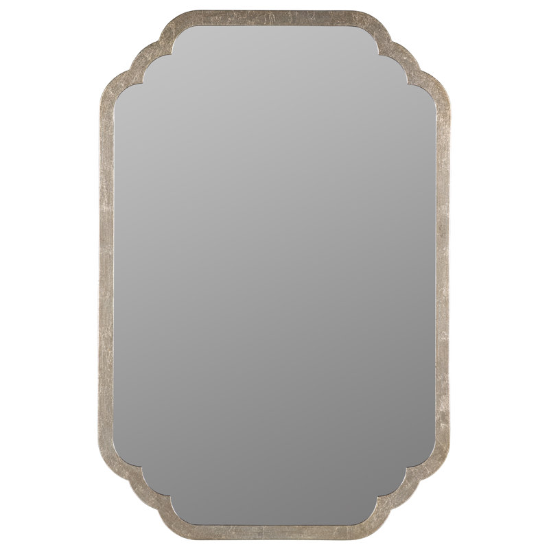 Carol Scalloped Mirror, Silver Leaf