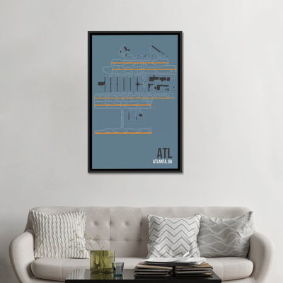 "Schéma de l'Airport", "Atlanta (Hartsfield-Jackson)", impression sur toile