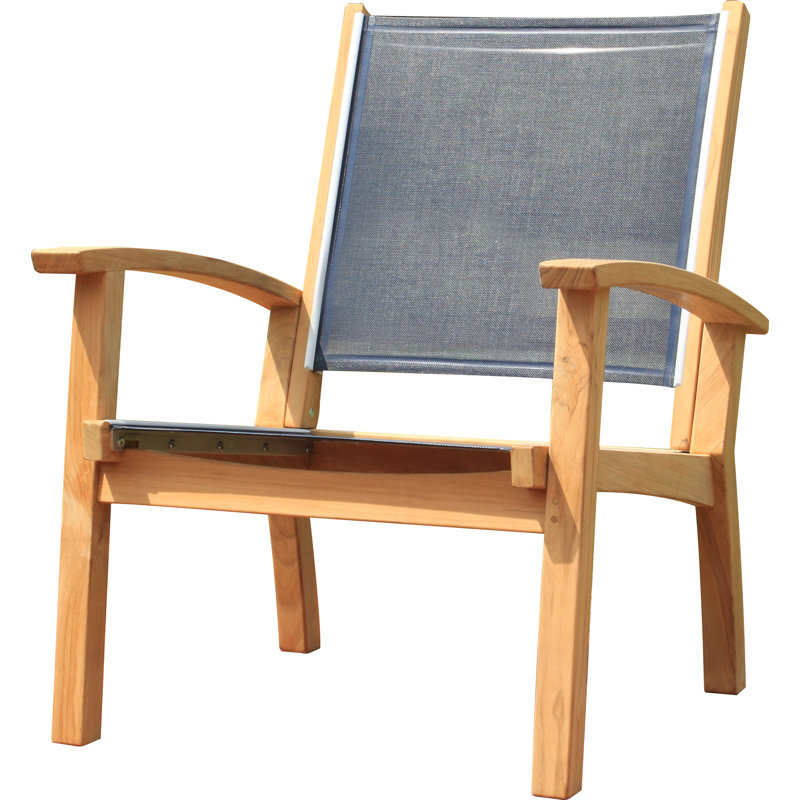 Barbados Outdoor Teak Lounge Chair, Canvas Navy Sunbrella® Canvas
