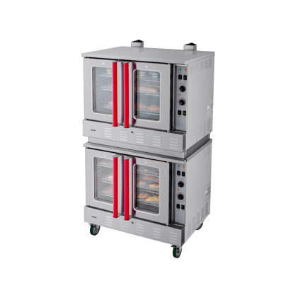 Double Deck Gas Convection Oven, 14 cu.ft Full-Size Commercial Convection Oven, 40,000 BTU x 2 Powerful Burners, Natural Gas Commercial Ovens with Two Fan Modes, for Bakery, Restaurant & Kitchen