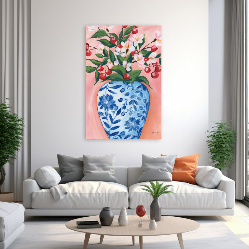 Contemporain et vase BCBG, H 60 po x l 40 po