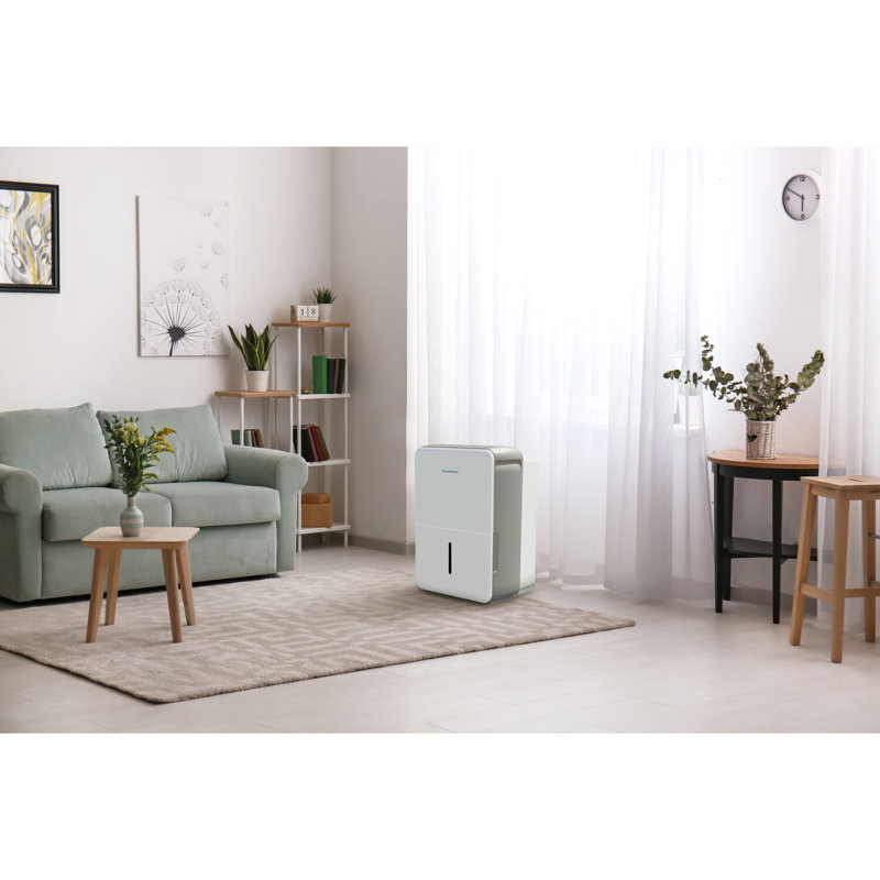 Keystone 50 Pint White Portable Dehumidifier with Built-in Pump