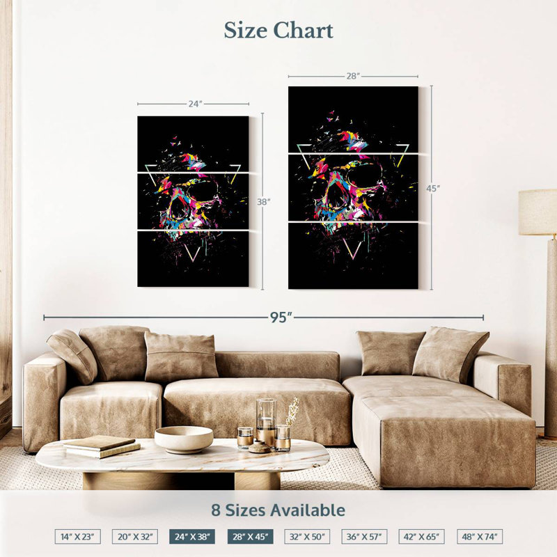 Kerner Graphic Skull, 38" H x 24" W