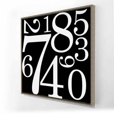 Zero to Nine - Toile encadrée typo et symboles noir et blanc