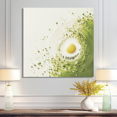 «Yellow and Green Golf Achieagement III», art métallique inspirant, impression de métal