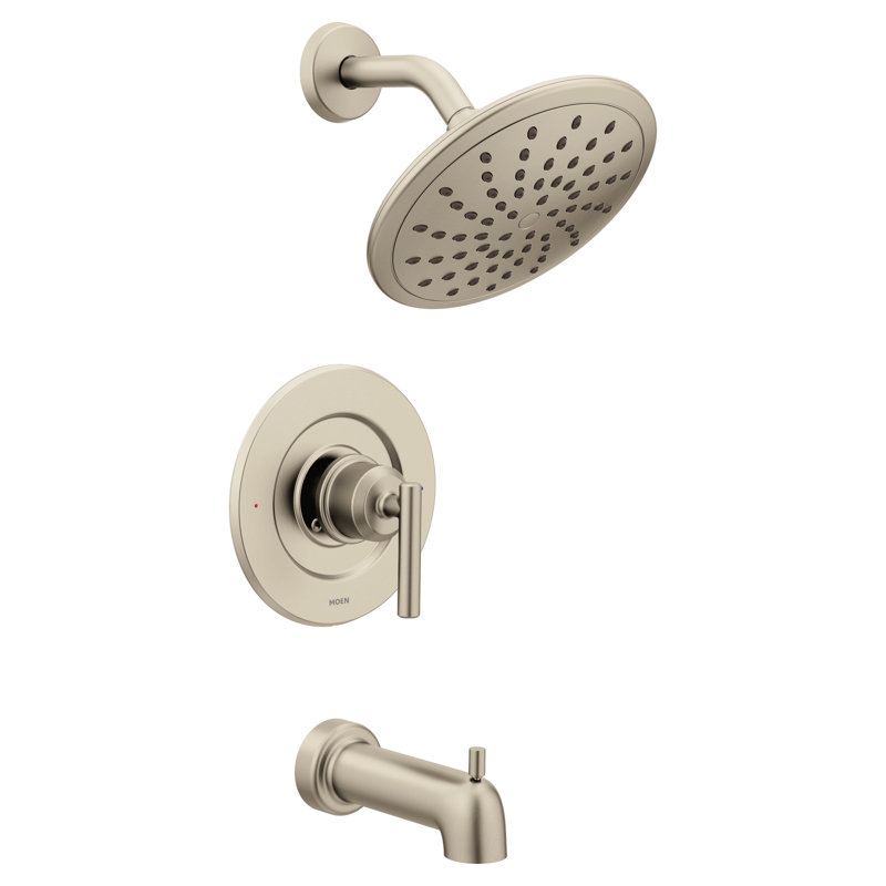 Moen Gibson Posi-Temp Eco-Performance Tub and Shower Trim Kit, Valve Required, Brushed Nickel, 2