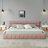 California King Size Upholstered Bed Frame With Thick Fabric, Chenille Fabric Grounded Platform Bed With Headboard And Solid Frame-738854778-764291691-755081481
