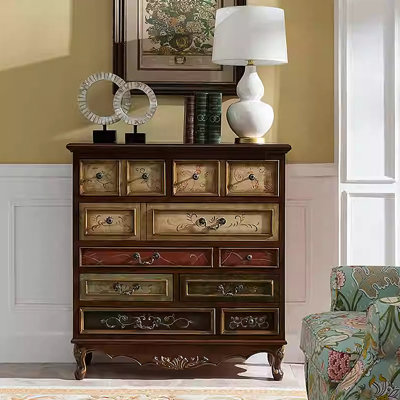 American style 9 drawer painted accent cabinet