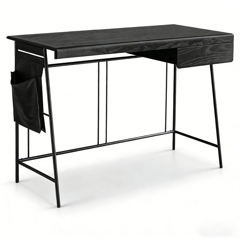 Practical Desk with Drawer, Side Pouch and Metal Legs