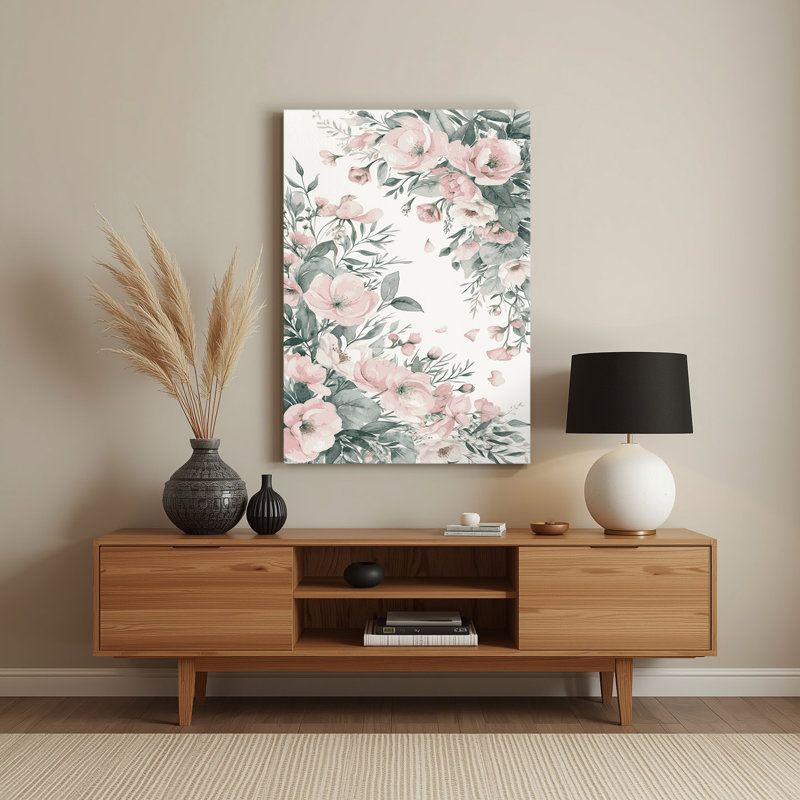 Watercolor Floral 10 Beige Metal Wall Art, 36" H x 24" W