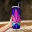 Gobelet personnalisé Neon Cannabilisé 20 oz avec couvercle et paille en acier inoxydable