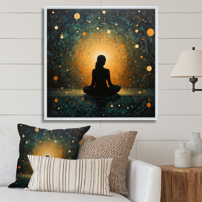 Yoga in Stillness - Yoga, art mural sur toile, H 30 po x l 30 po x P 1 po, Blanc