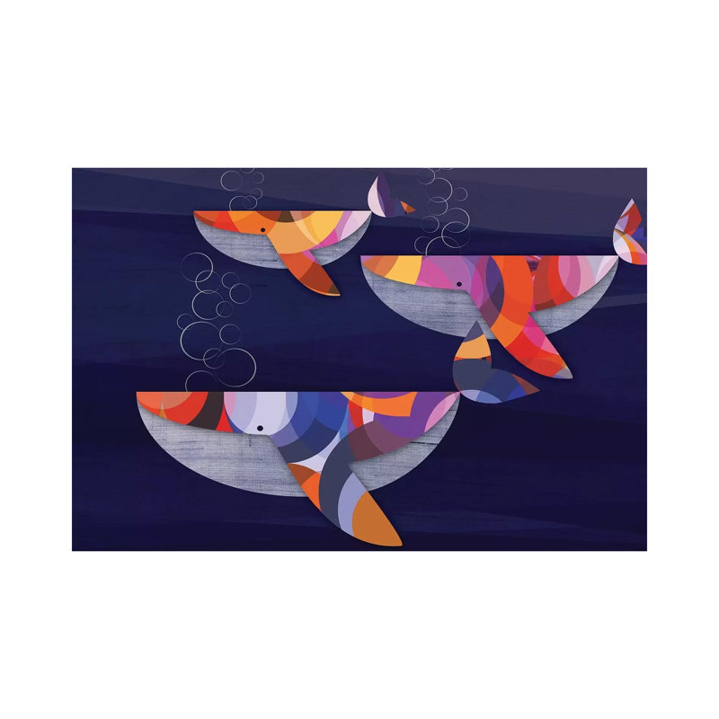 Whales by Chhaya Shrader - Wrapped Canvas Print, 66.04 cm H x 45.72 cm W x 1.91 cm D