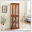 Vitrine éclairée avec étagères réglables et panneau arrière miroir pour des solutions de rangement élégantes à la maison