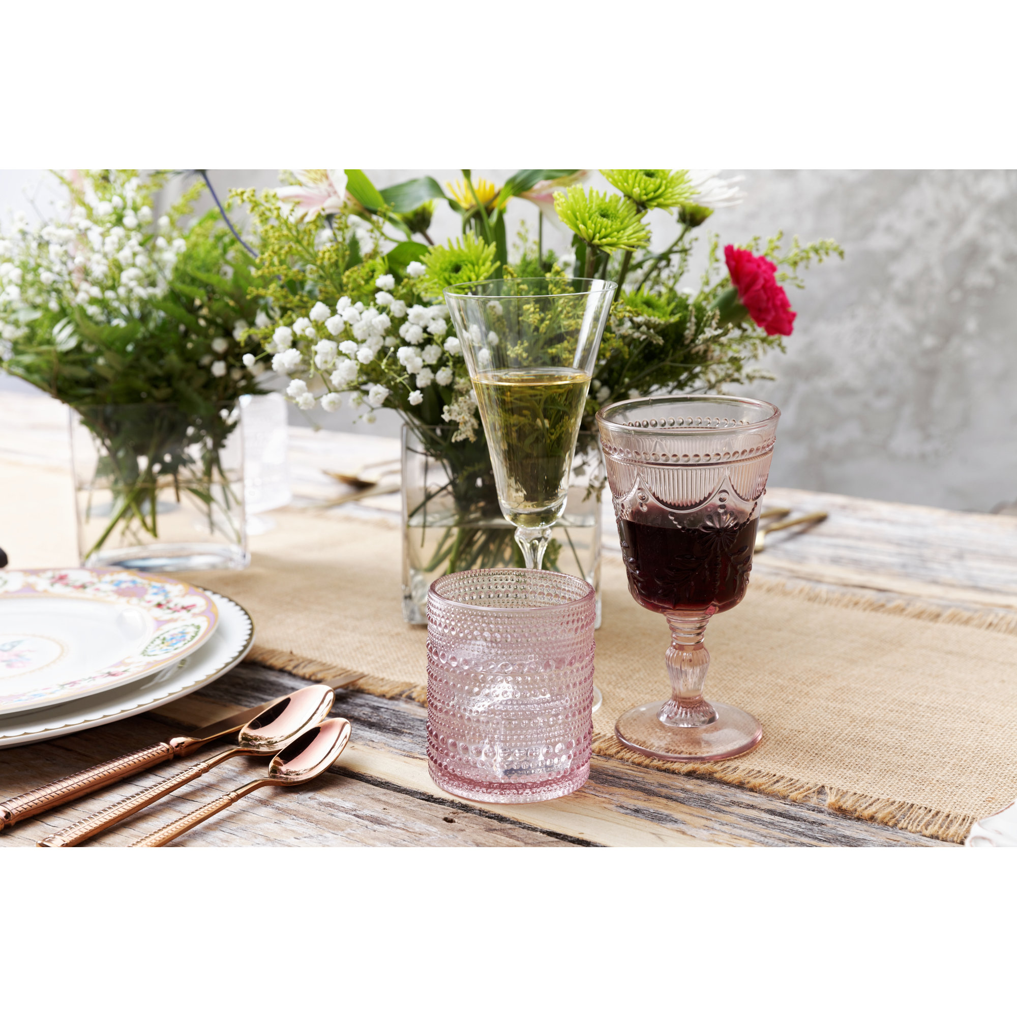 Fortessa Debutante Glass Goblet, Pink