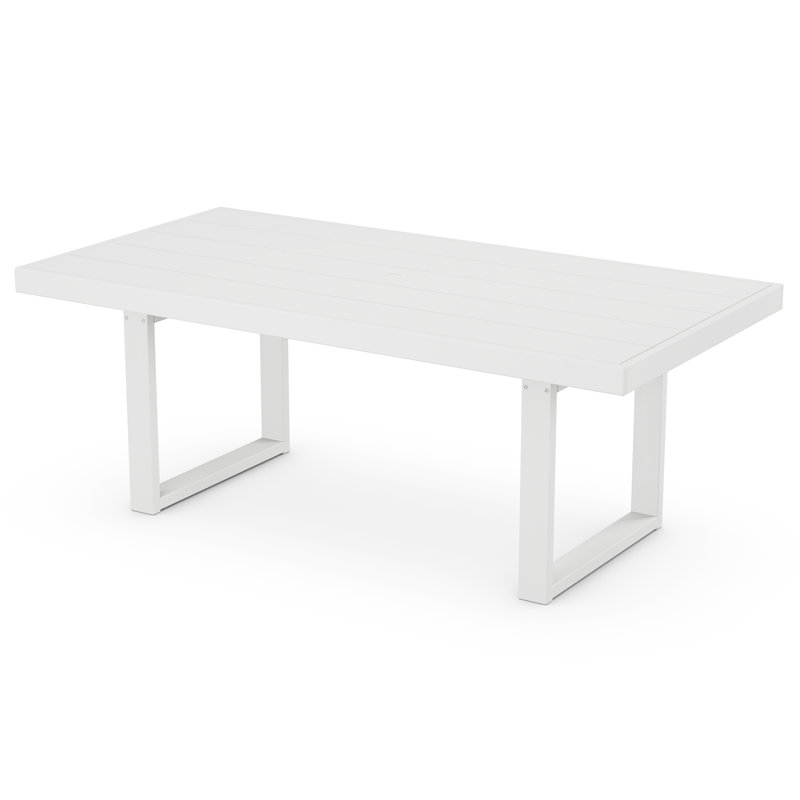 POLYWOOD® Edge 78" Patio Dining Table, White