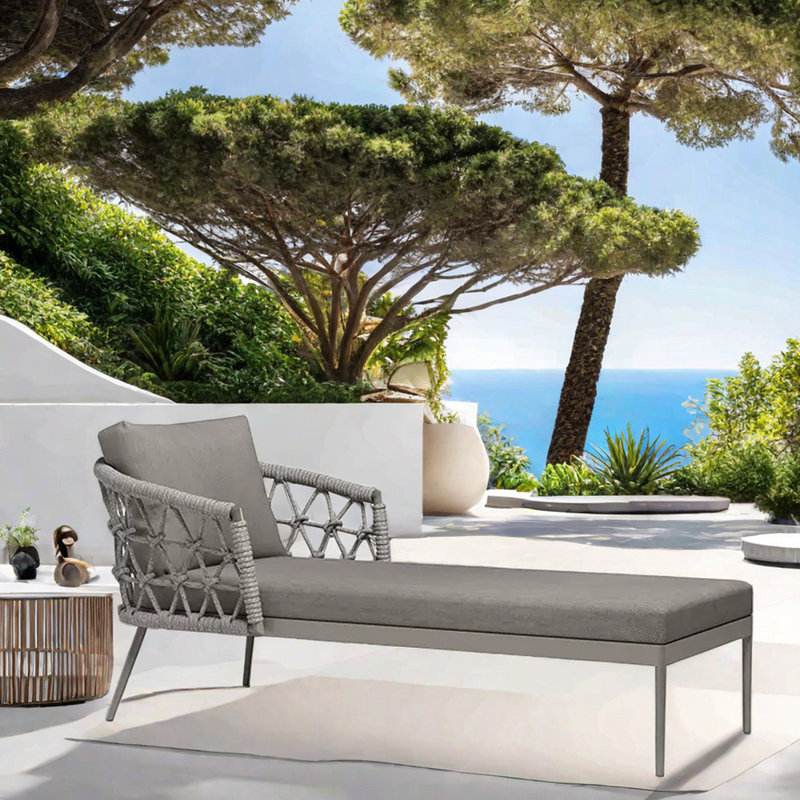 Chaise longue d'extérieur imperméable en tissu