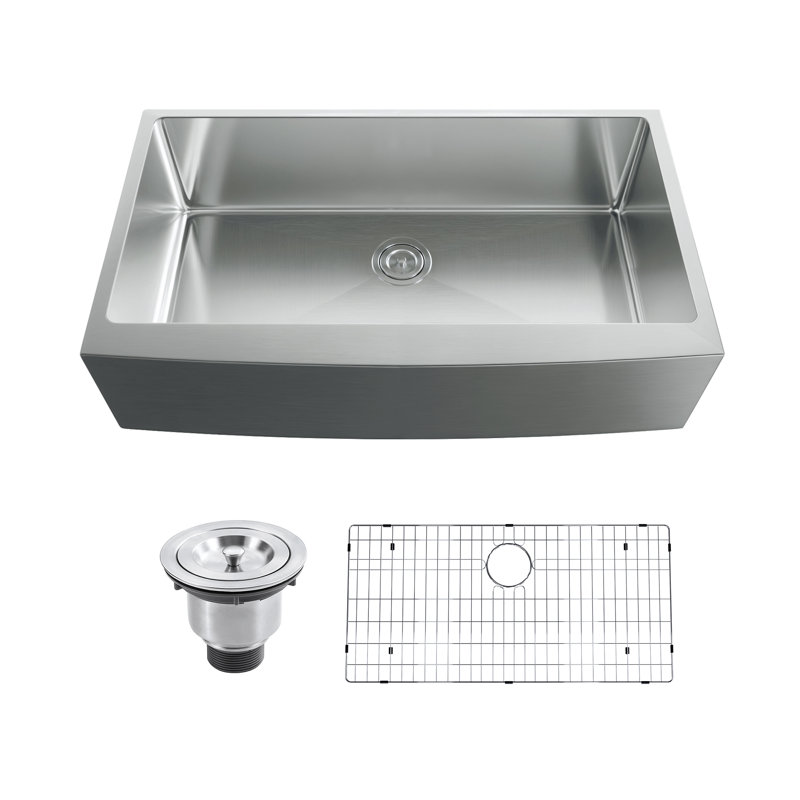 Évier de cuisine en acier inoxydable de calibre 16 de profondeur 16 "avec crépine à grille 16 po Dowell