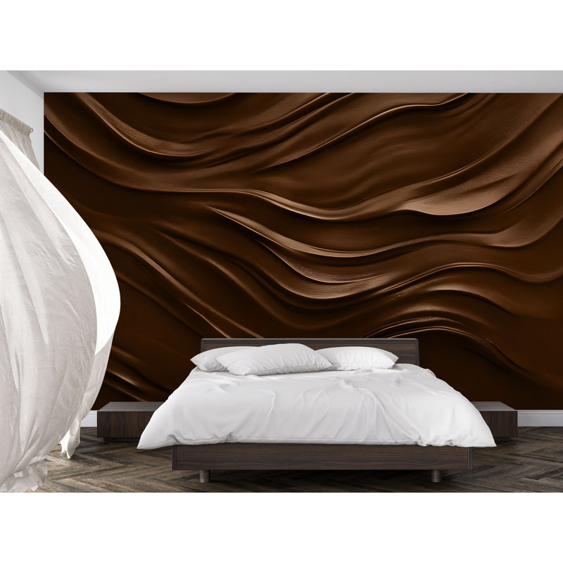 Papier peint chocolat chocolat 3D, L 144 po x l 100 po, Peler et coller