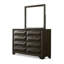 Mobilier de chambre à coucher transitionnel à 1 queue d'aronde avec pieds biseautés et poignées en métal