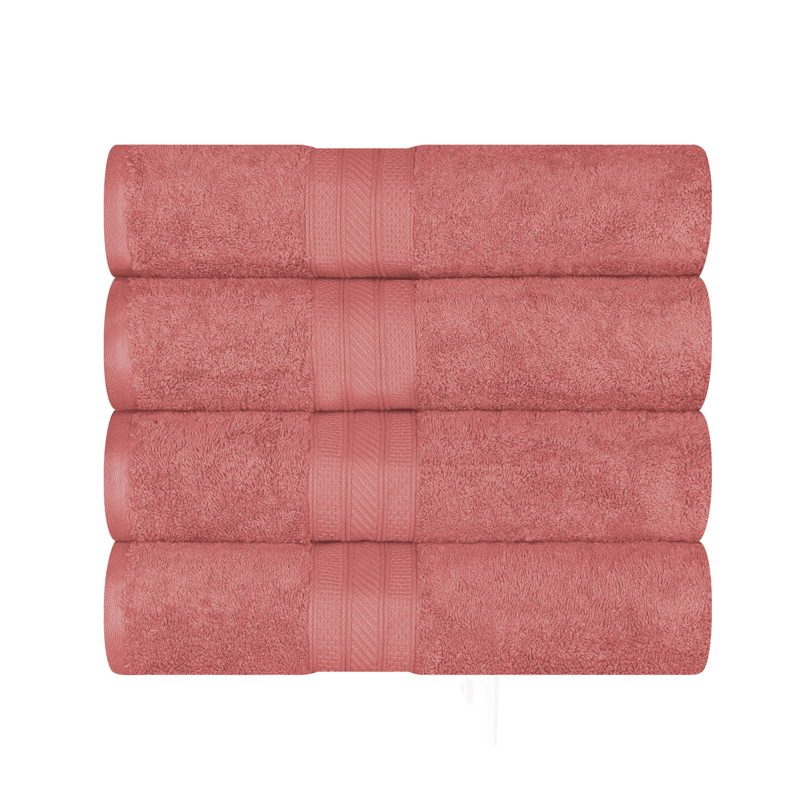 4-Piece Cotton Bath Towel Set, Blush