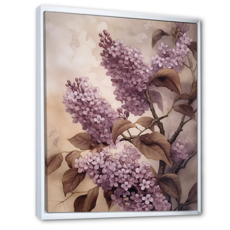 Lilas mauves parfumés III, Toile blanche, H 44 po x l 34 po x P 1,5 po
