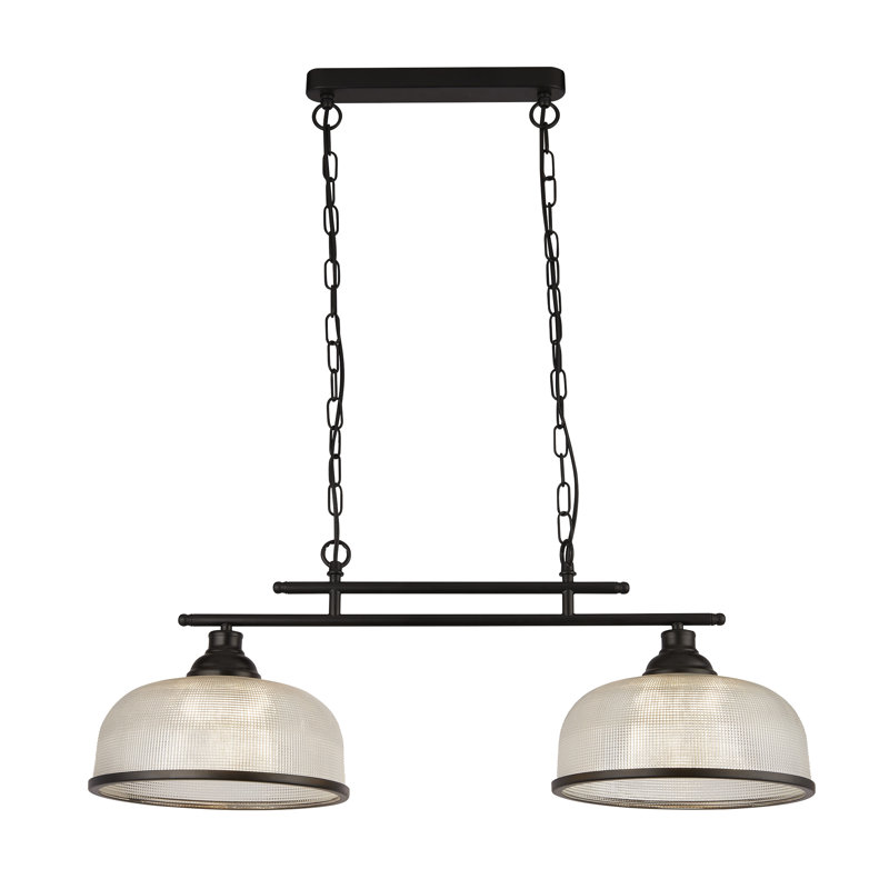 Asner 2-Light Kitchen Island Chandelier, Powder Coated Matt
