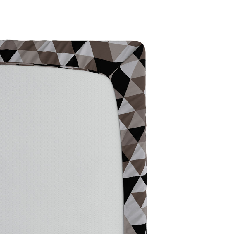 Microfiber Geometric Fitted Sheet, Queen Fitted Sheet