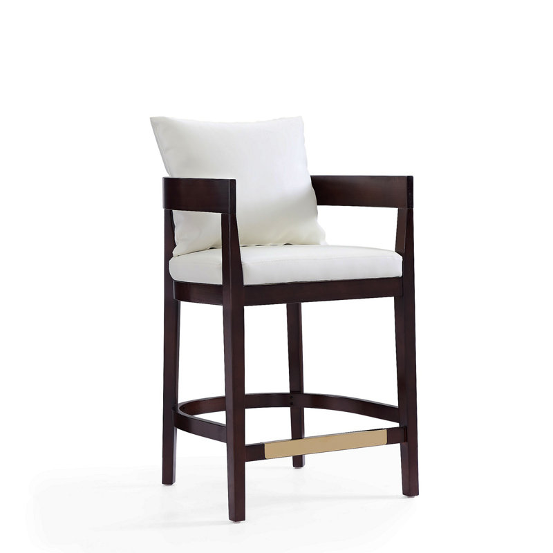 Tabouret de comptoir rembourré Ritz, Tabouret de comptoir (siège d'une hauteur de 26 p, Ivoire ivoire