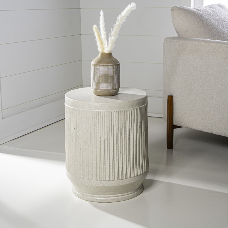Raluca End Table, Cream Terrazzo