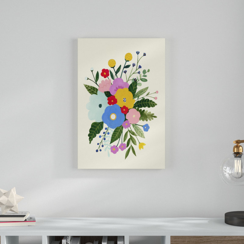 «Primaire Blooms I», peinture sur toile, H 30 po x l 20 po