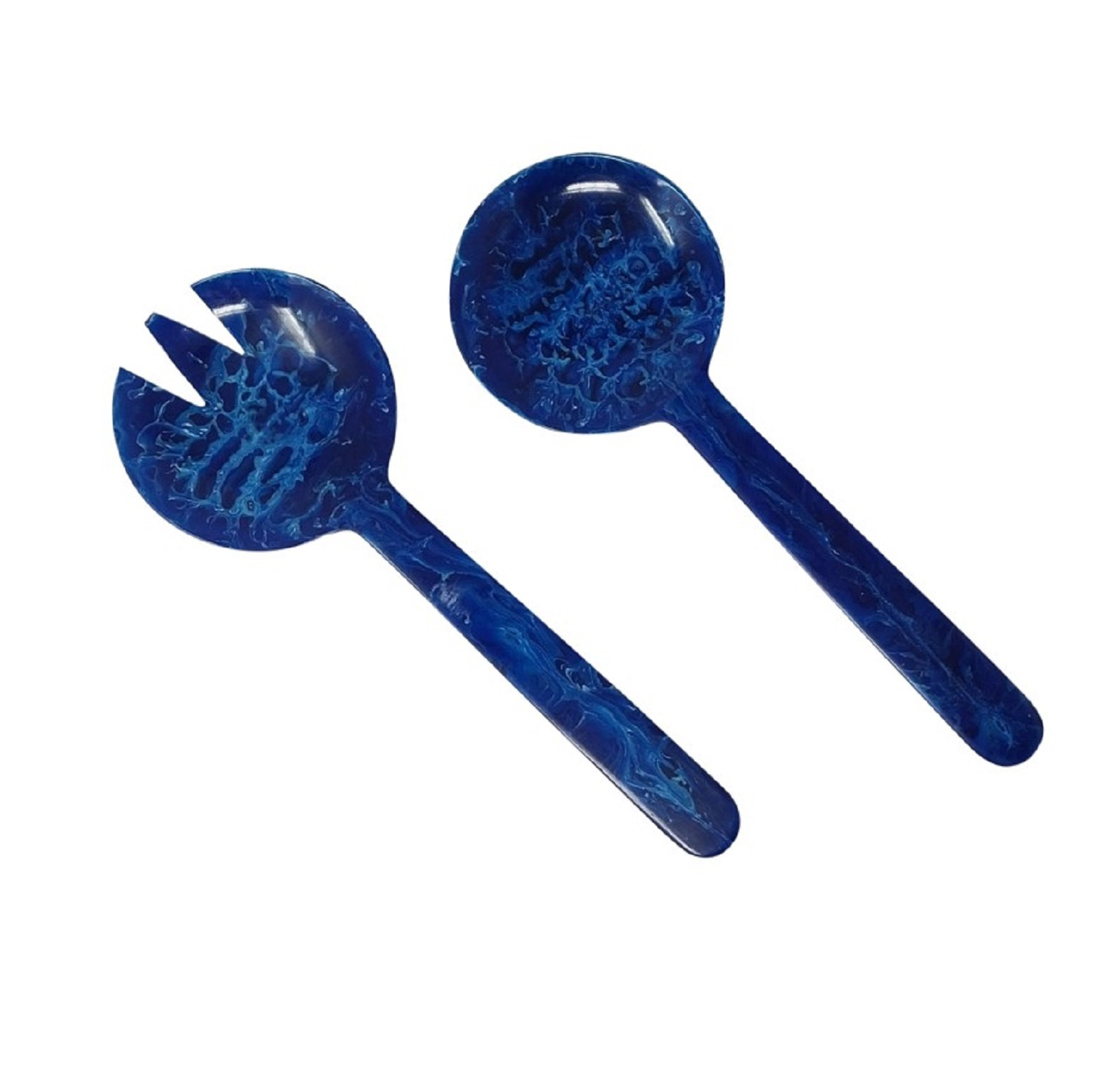 2-Piece Resin Salad Server Set, Blue
