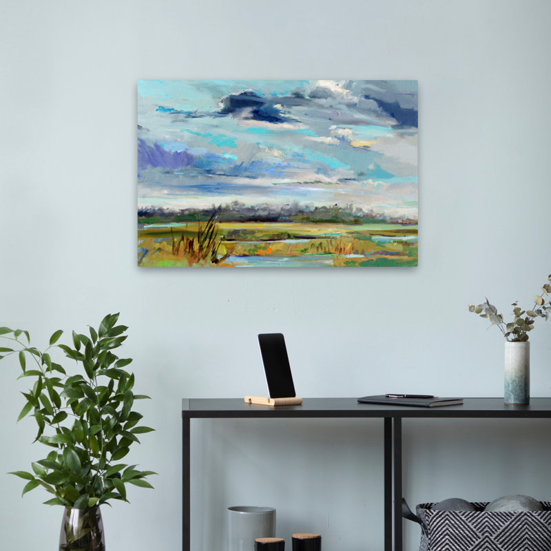 Marsh Skies - Paysages côtiers contemporains, H 24 po x l 16 po