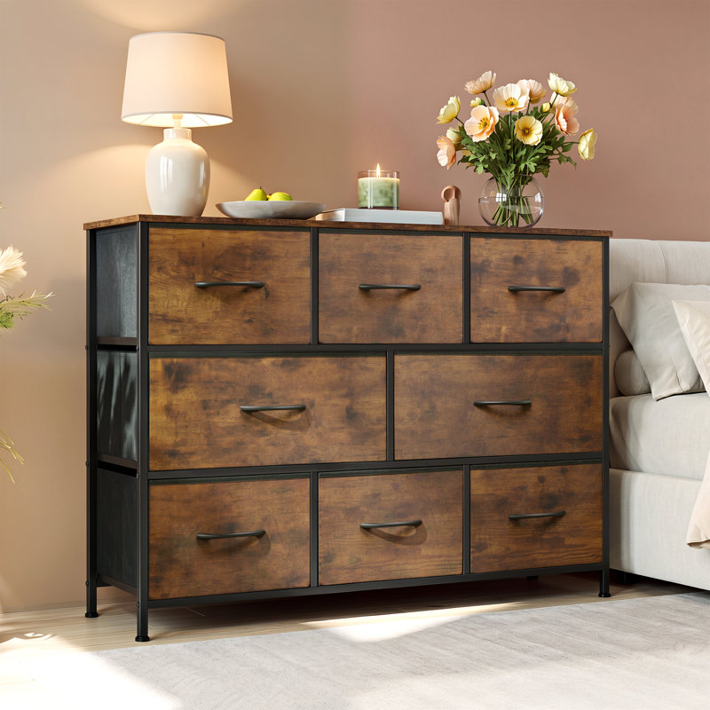  Chaseburg 8-Drawer Dresser for Bedroom, 39.4'' W TV Stand Dresser with Large Storage Drawer Units for Entryway, Chest of Drawers With Sturdy Frame for Living Room